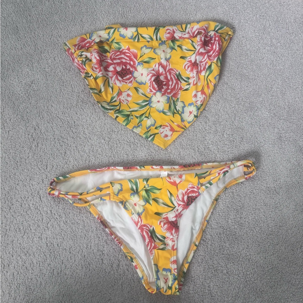 Urban Outfitters Floral Bikini in Yellow and Red